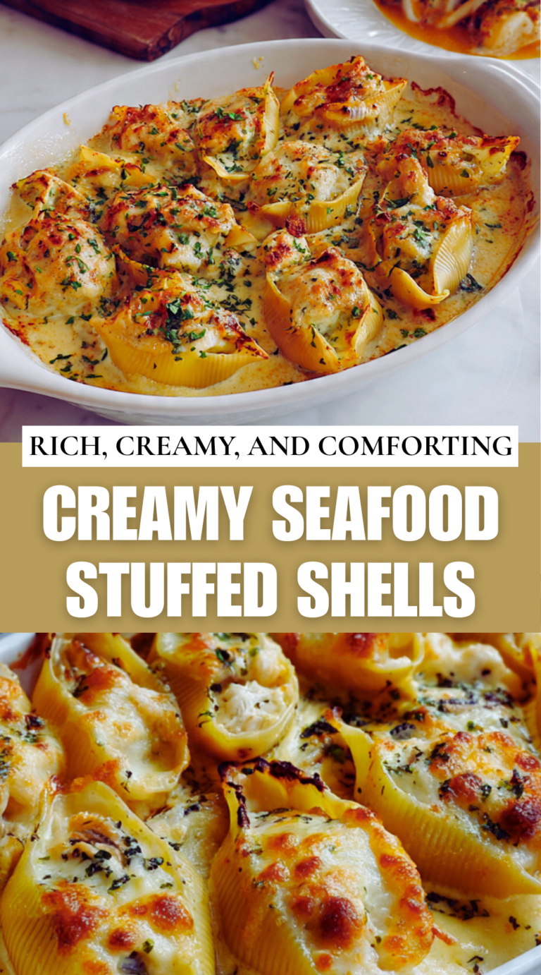 Creamy seafood stuffed shells