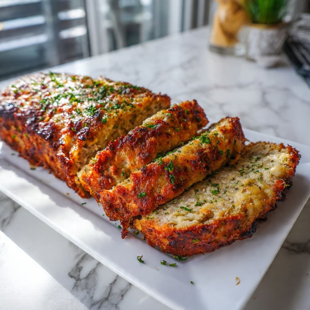 Garlic Parmesan Chicken Meatloaf