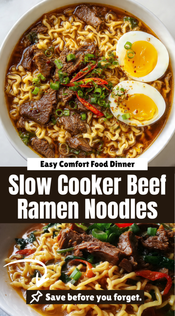 Slow Cooker Beef Ramen Noodles
