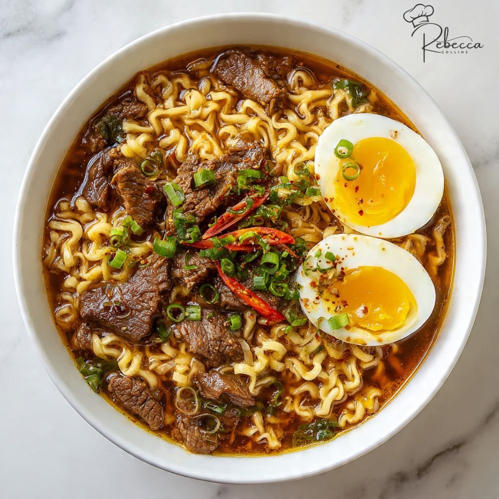 Slow Cooker Beef Ramen Noodles
